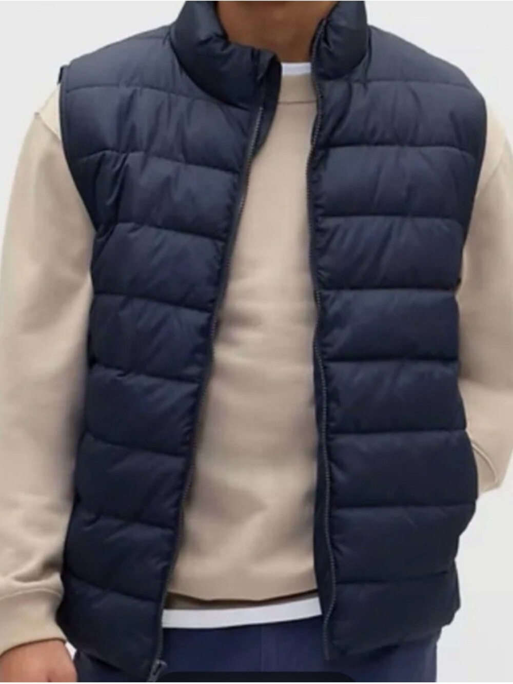 NWT Men's Navy Quilted Puffer Vest Sz XXL Zip Up With Button Pockets